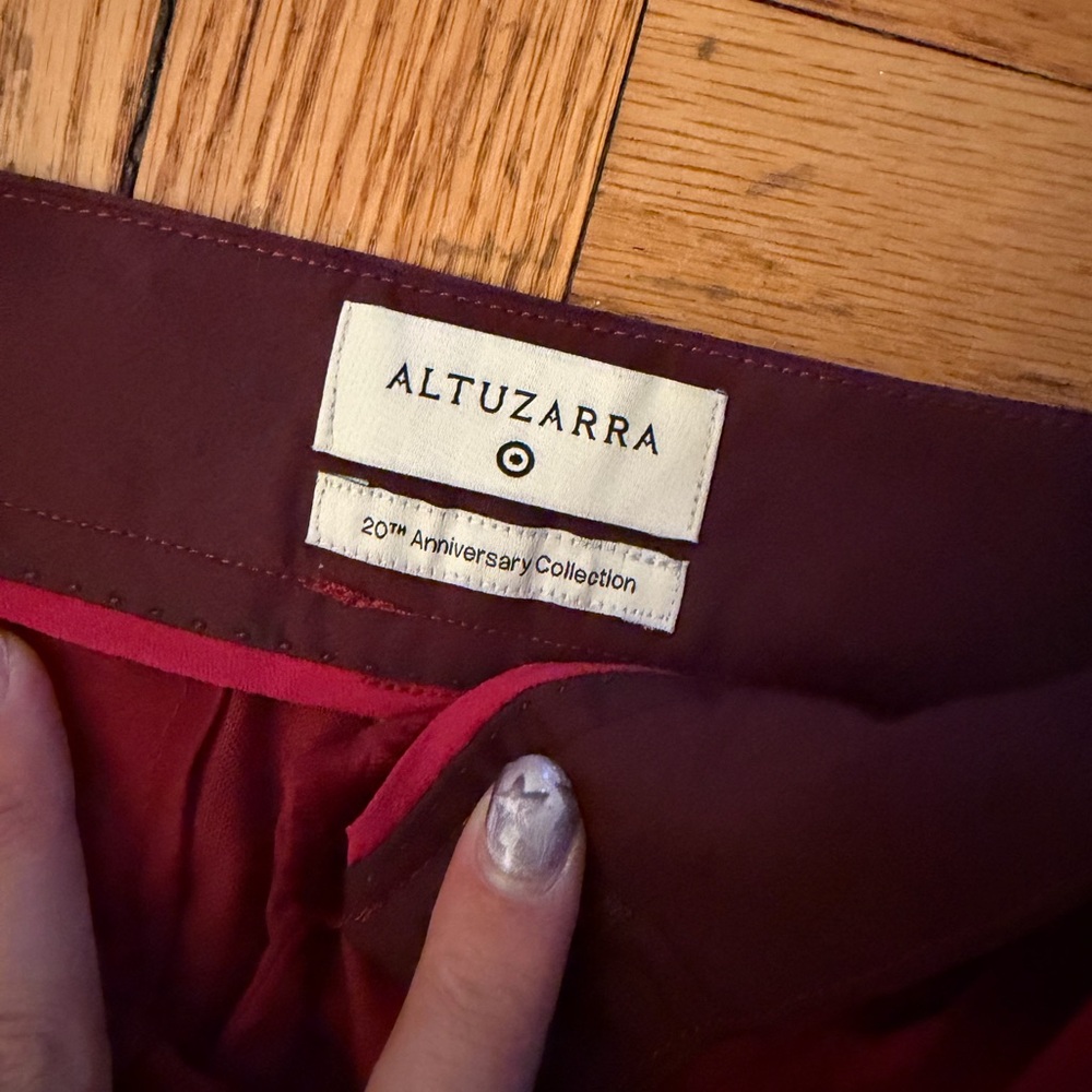Women Velvet Tuxedo Blazer and Pants - Burgundy - Picture 3 of 3